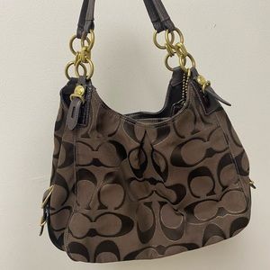 Coach bag in brown monogram canvas